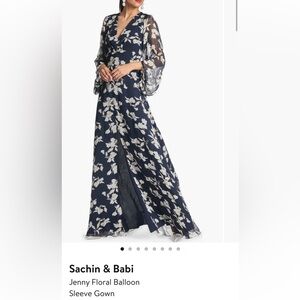 NWOT Sachin + Babi Jenny Floral Balloon Sleeve Gown